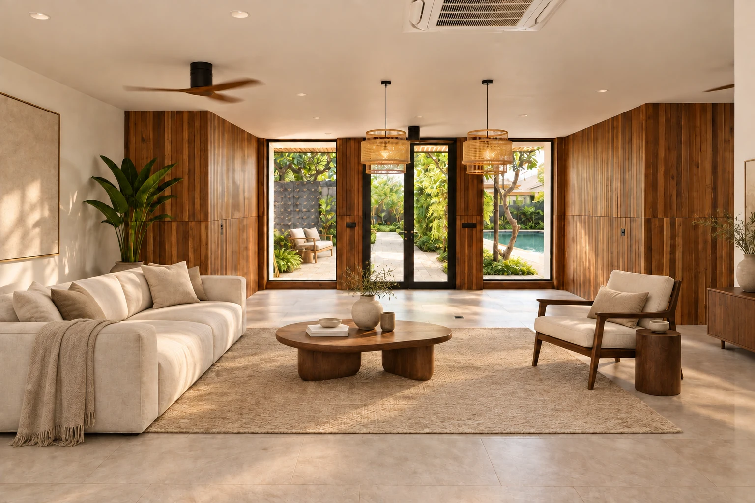 Furnished living room — AI completion concept